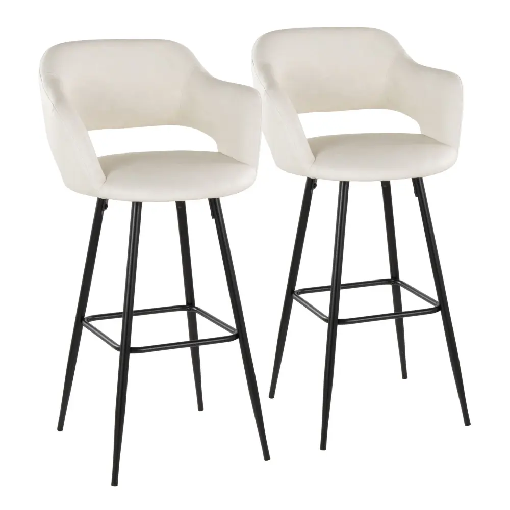 Margarite - Contemporary Fixed Height BarStool Square Footrest adjust 2) Sturdy Construction