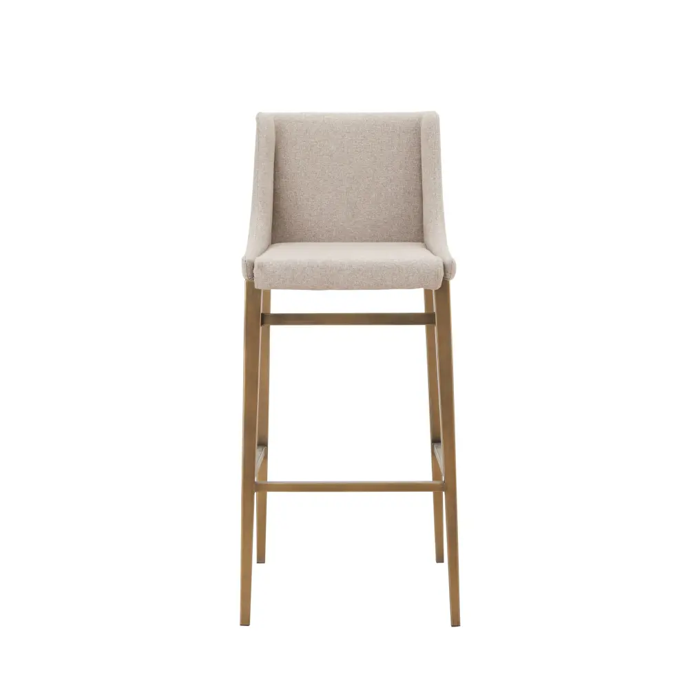 Modrest Mimi - Contemporary Ecru + Brass Bar Stool (Set 2)