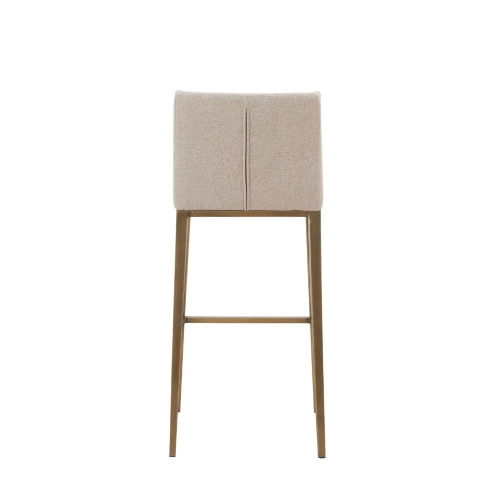 Modrest Mimi - Contemporary Ecru + Brass Bar Stool (Set 2)