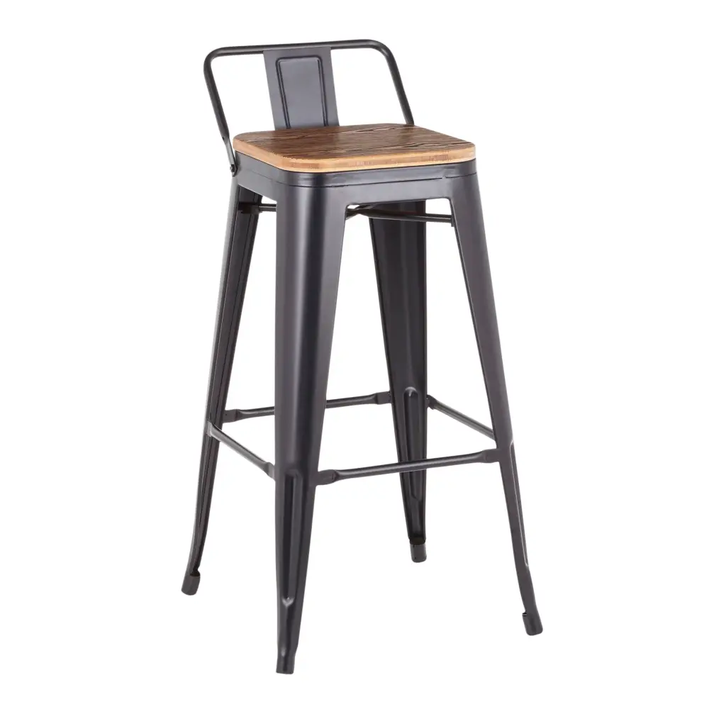 Oregon - Industrial Low Back Barstool place 2) - Black