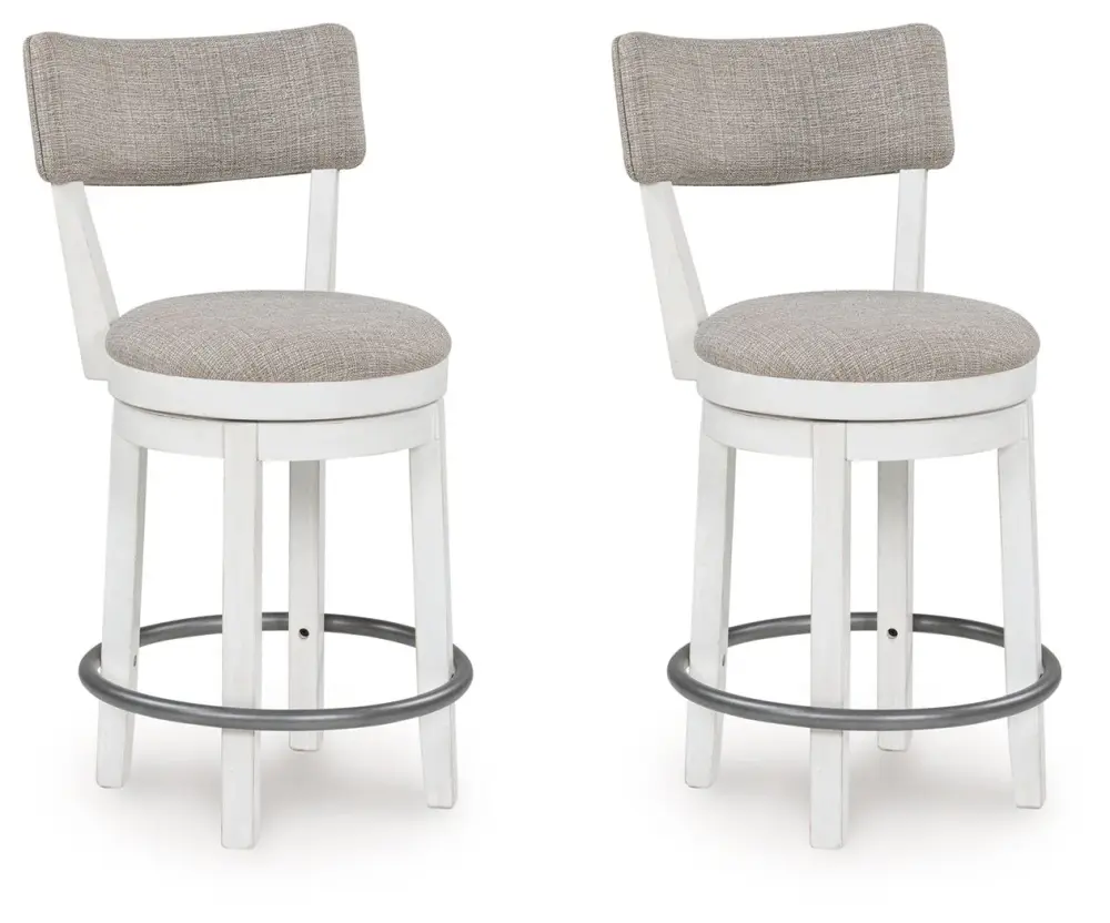Robbinsdale - Upholstered Swivel Barstool place 2) - Antique White