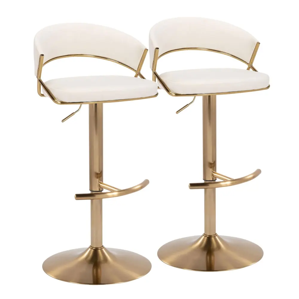 Solid Wood Jie - Contemporary Adjustable Barstool Spin Rounded T Footrest (Set 2)