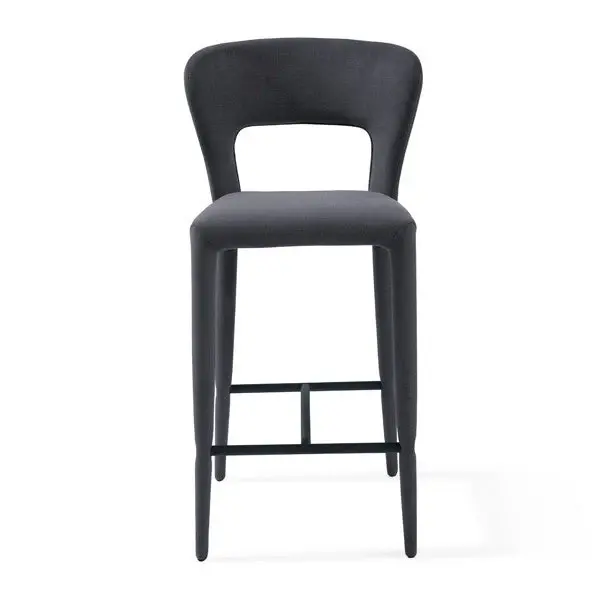 Solid Wood Pari I Bar Stool - Luxe Cinder Grey
