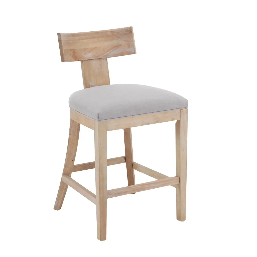 Upholstered Counter Height Bar Stools Solid Rubber Wood Frame place 2)