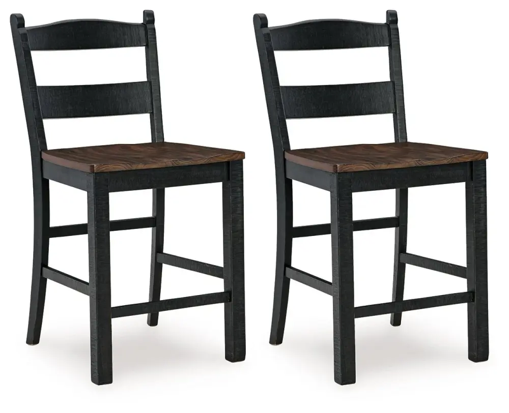 Valebeck - Barstool (Set 2) - Black / Taupe 60 Inch Bar
