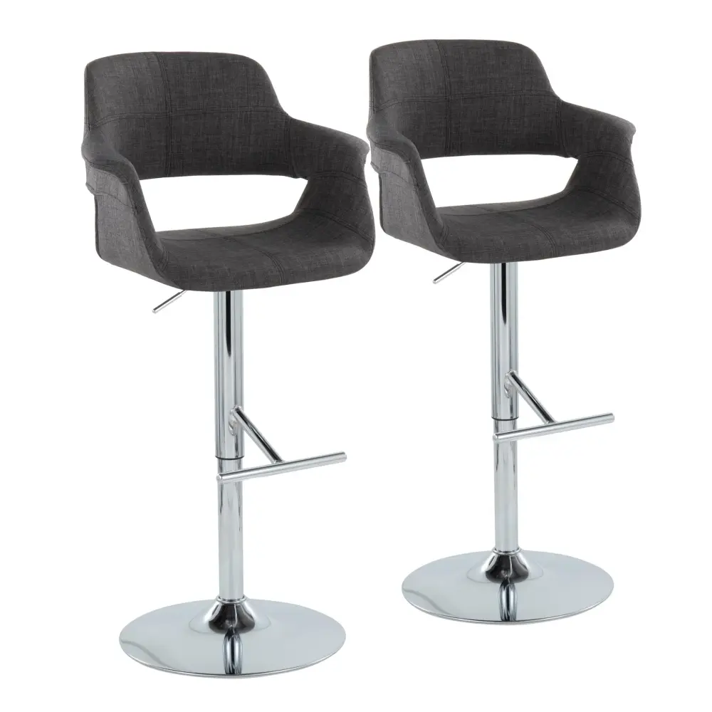 Vintage Flair - Mid Century Modern Adjustable Barstool & Straight T Footrest place 2)