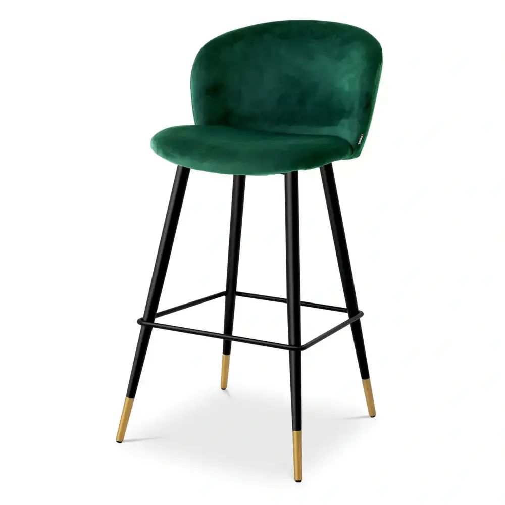 Volante Bar Stool - Roche Dark Olive Velvet