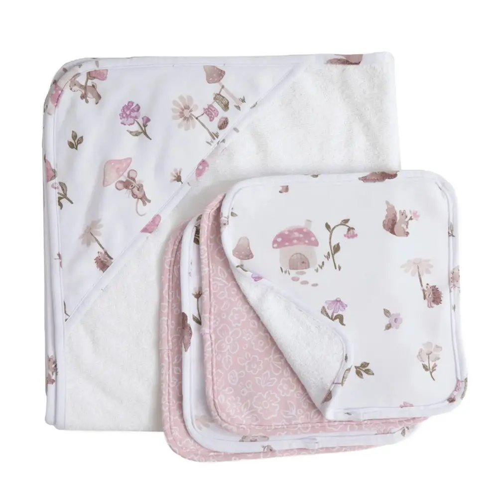 5 Pieces Bath Gift Place - Mushroom House 6 Hooks