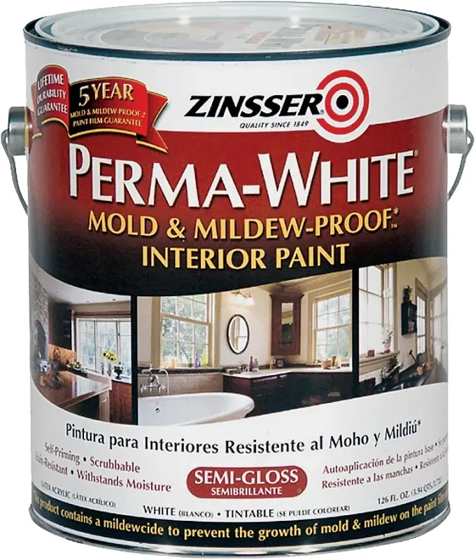 Zinsser 02761 Kitchen and Bath Paint, Semi-Gloss, Ivory, 1 gal, Can, Water