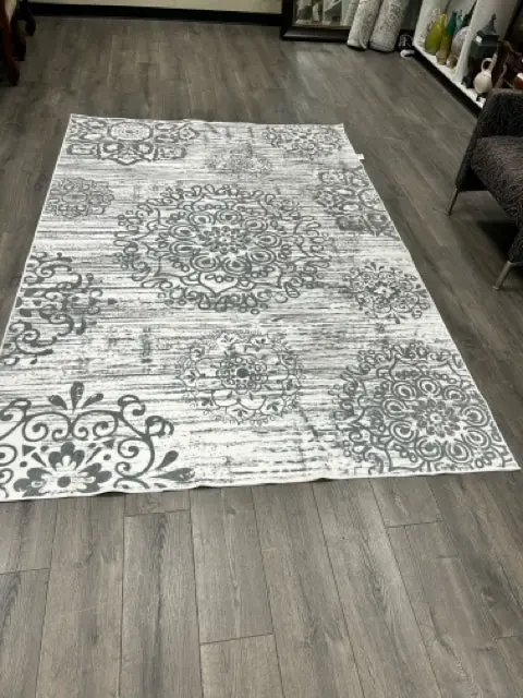 Non-Slip Backing HEME WASHABLE GREY IVORY RUG