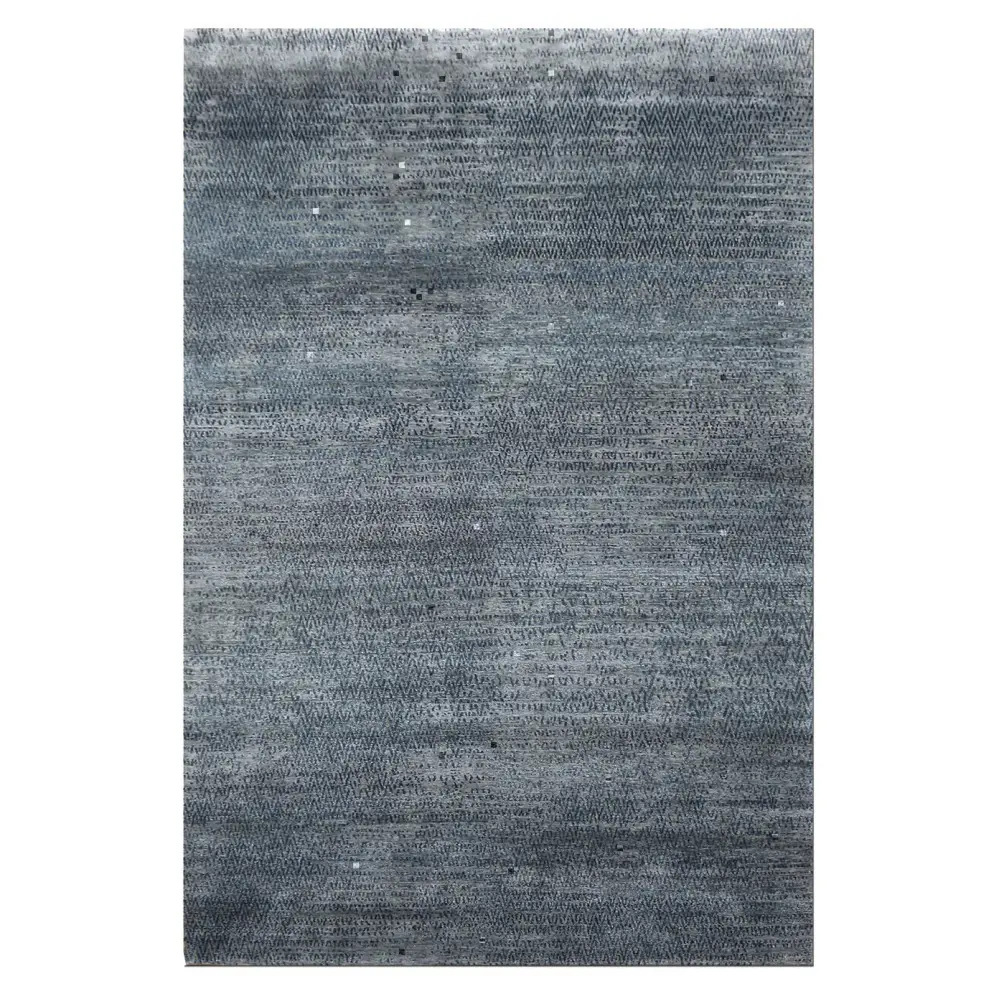 Tibetan Nu Vibrant Silk Rug - Slate Indigo Memory Foam