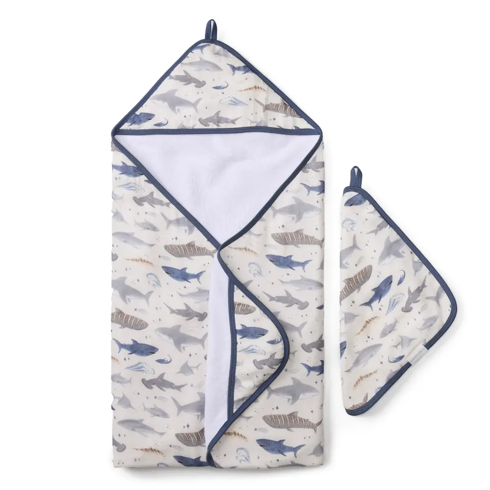 Hooded Towel Adjust - Sharks | Ultra Soft & Plush