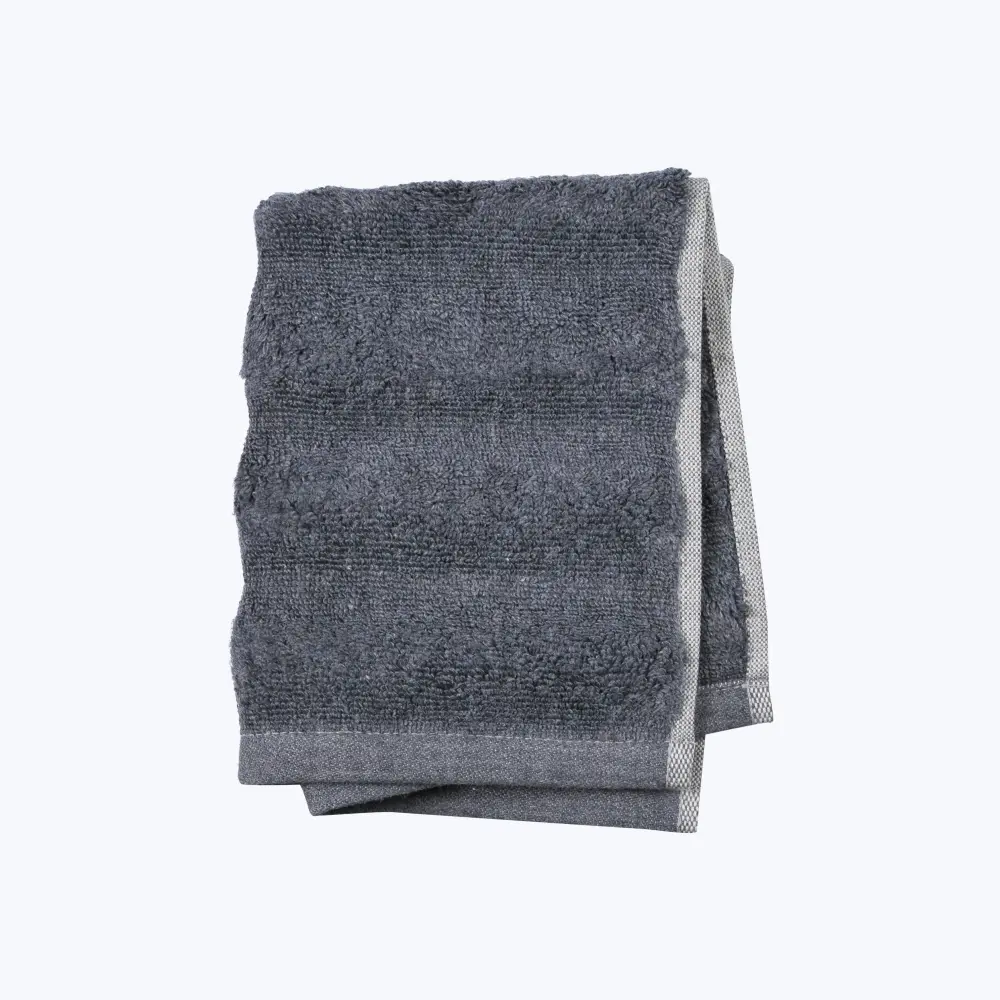 Quick-Dry Microfiber Ash Ribbed Washcloth