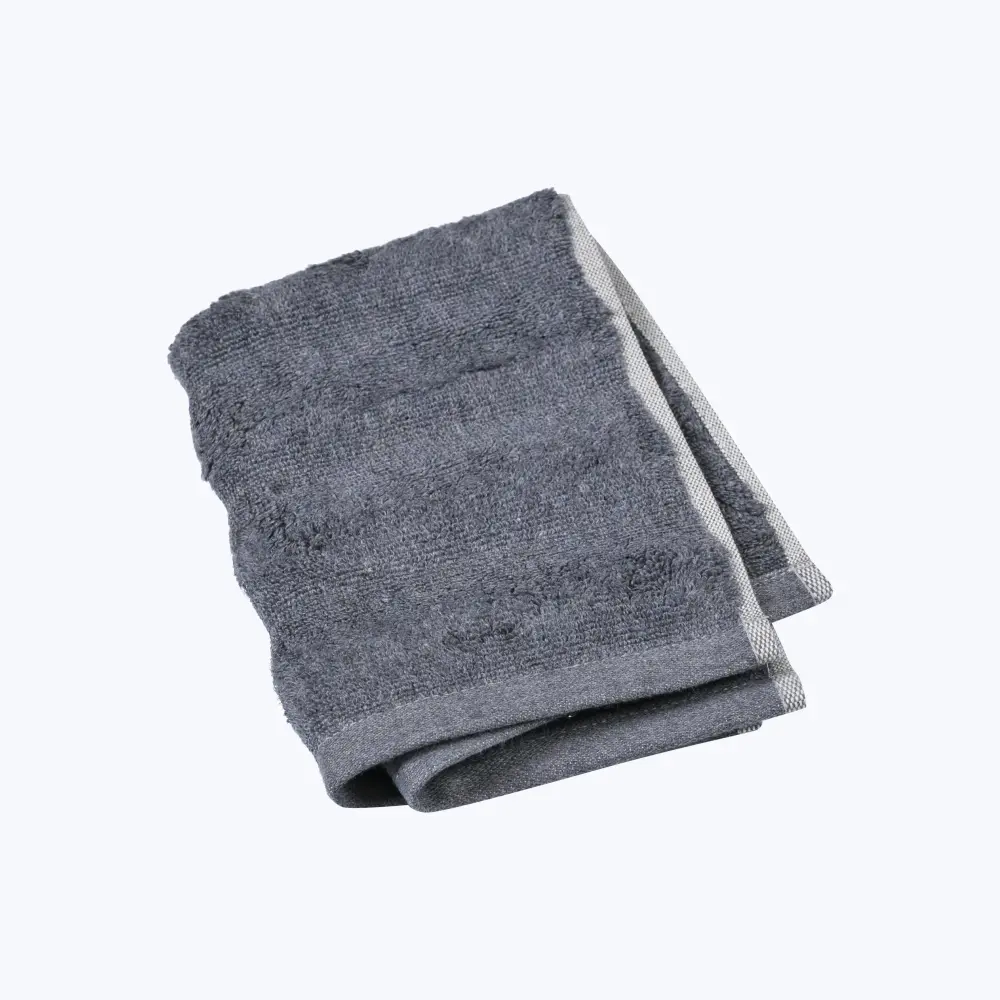 Quick-Dry Microfiber Ash Ribbed Washcloth