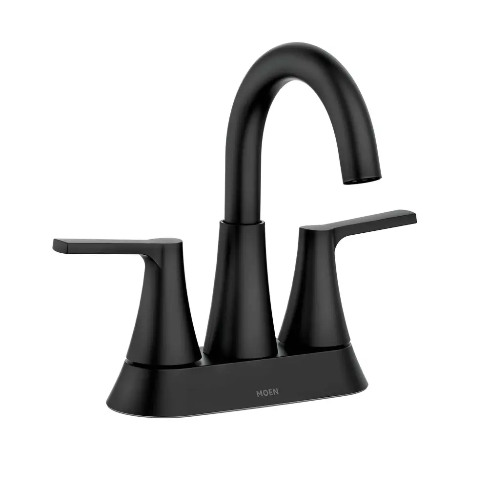 Mikah 2-Handle High Arc Bathroom Faucet, Matte Black (4" Center)