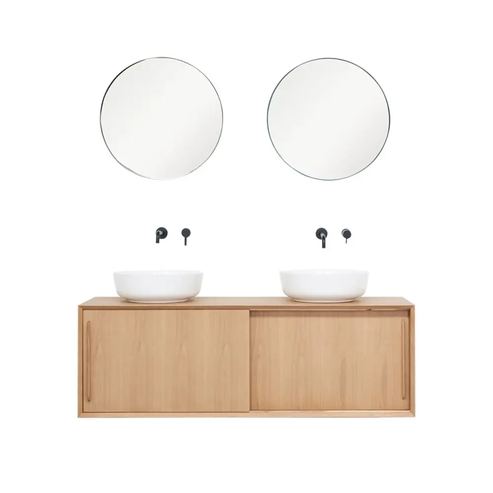 Bathroom furniture oak - Washbasin Alexis II - Nestor (150 cm) - without top plate