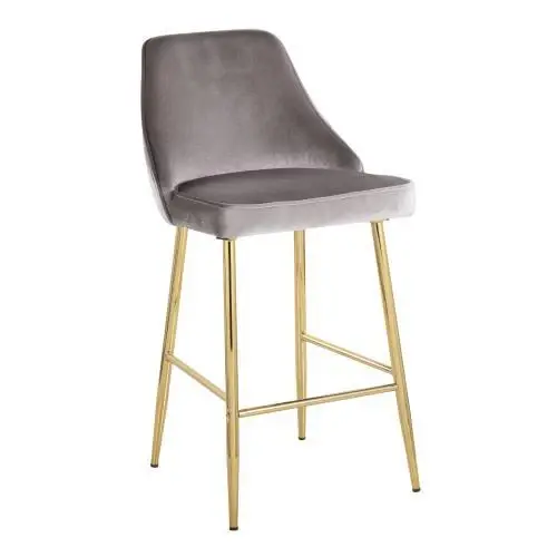 Marcel - Contemporary / Glam Counter Stool (Set 2) - Amber / Silver | Rustproof & Easy Clean