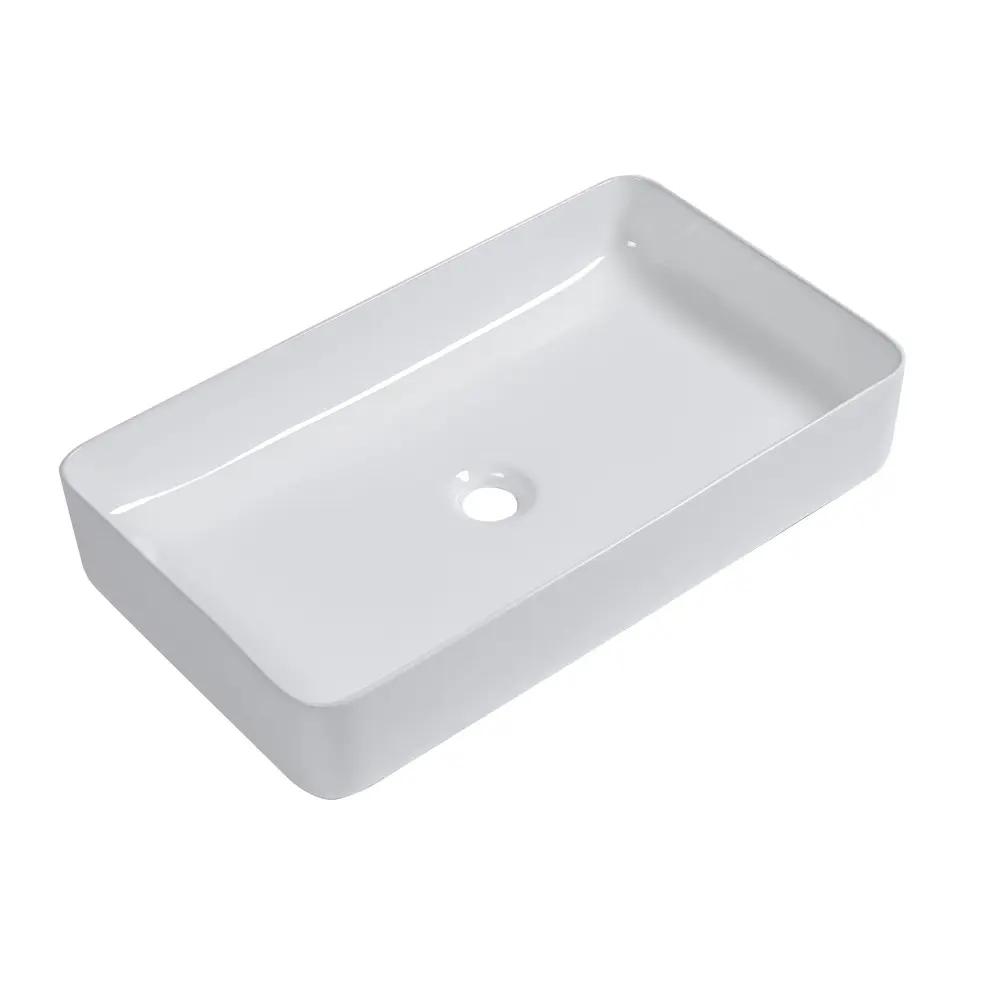 Modern Ceramic Rectangular Bathroom Vessel Sink European Design