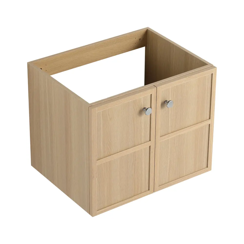 Modern Wall Mounted Bathroom Vanity Yielding Closing Doors