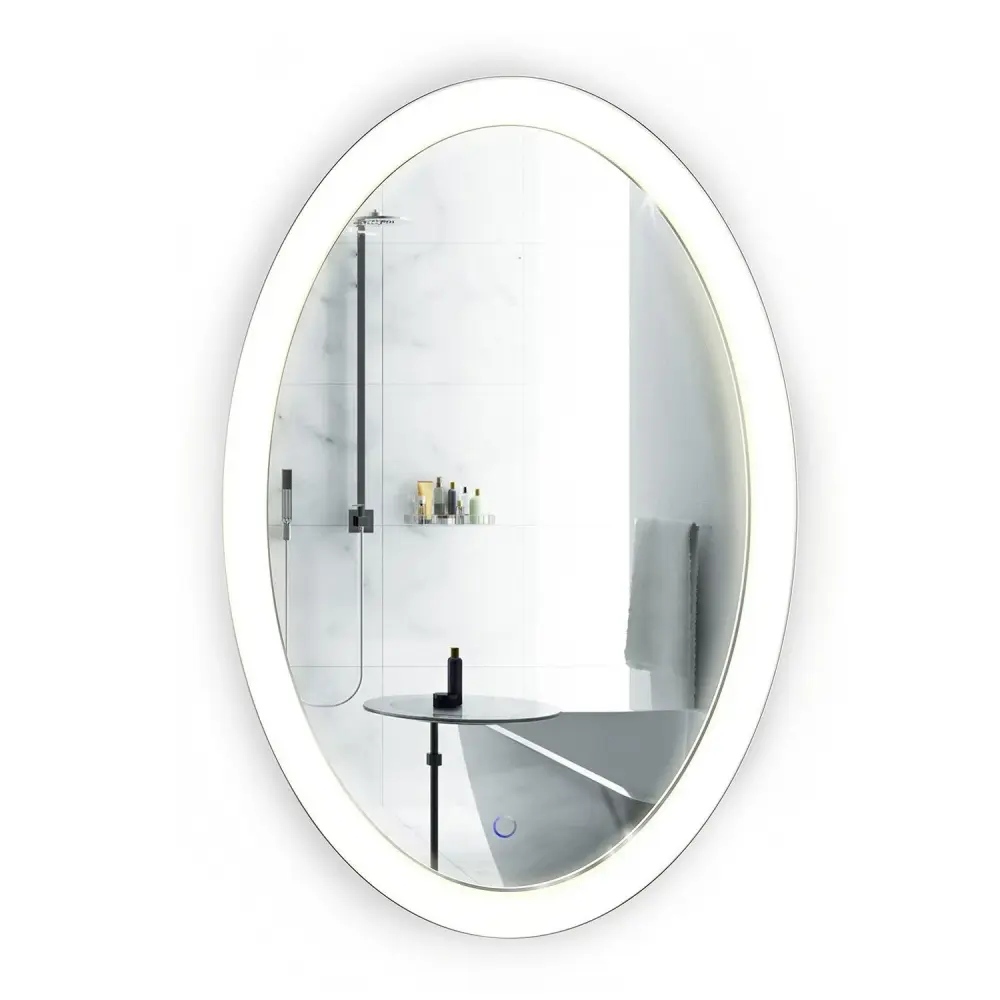 Quick-Dry Antimicrobial Krugg Sol Oval 20″ x 30″ LED Bathroom Mirror w/ Dimmer & Defogger