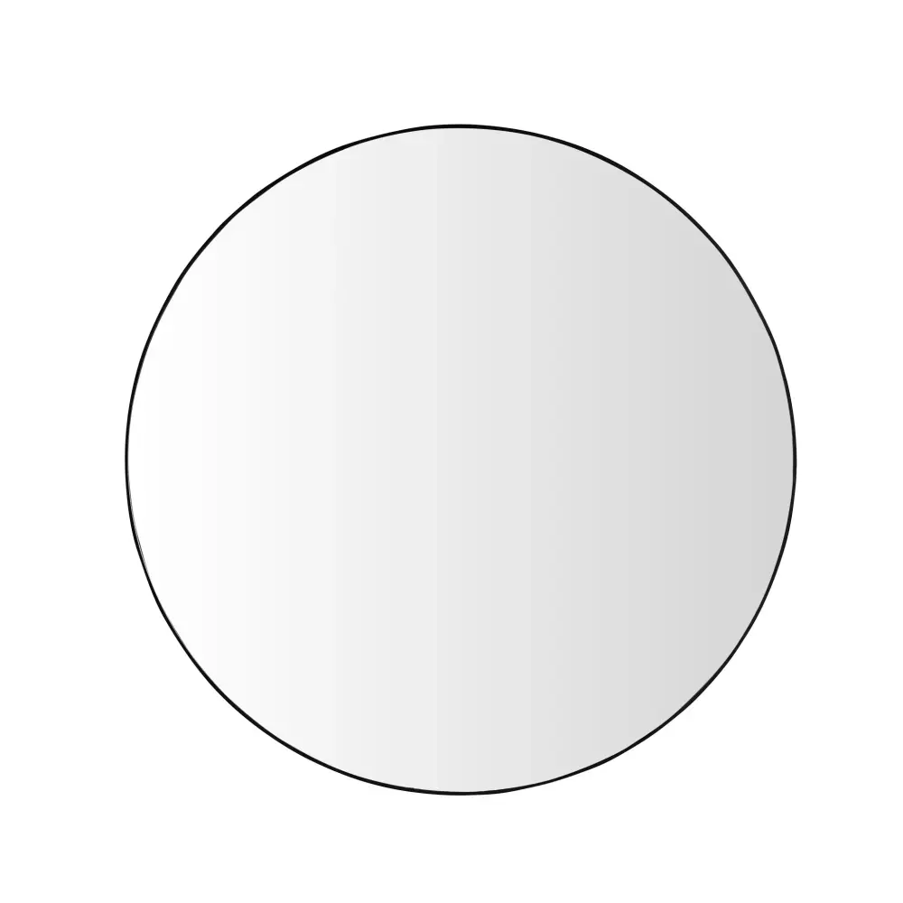 Wall Circular Framed Vanity Mirror Bathroom, Living Room Decor - Jet-black