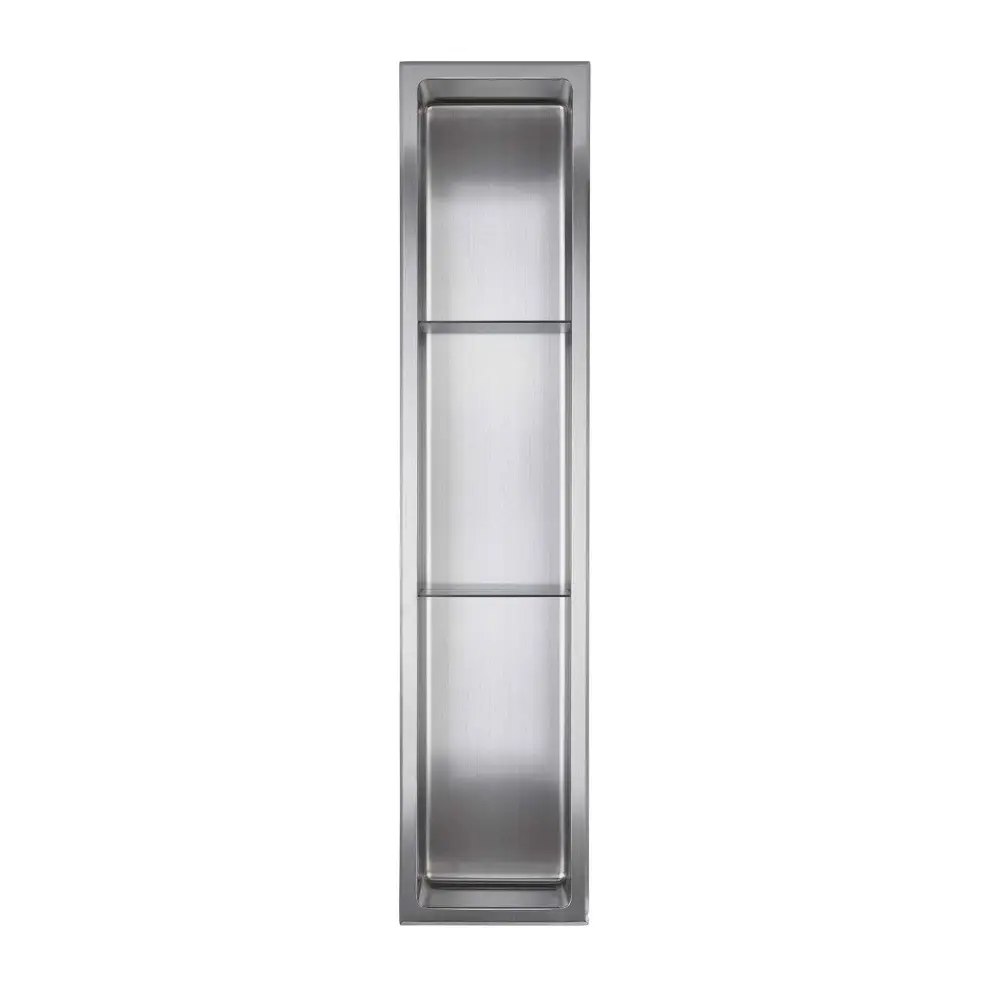 Layla 2-Shelf Shower Niche Brushed Stainless Alloy, 8'' x 36''