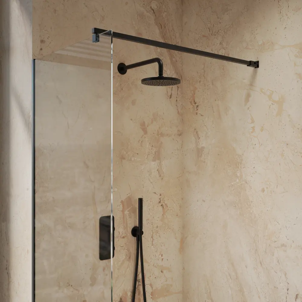 Roman Haven Choose Wet Room Panel Stabilising Bar - Matt Black - 700mm