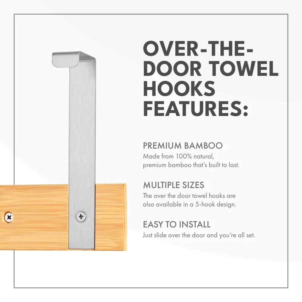 Bamboo Over--Door Towel Rack