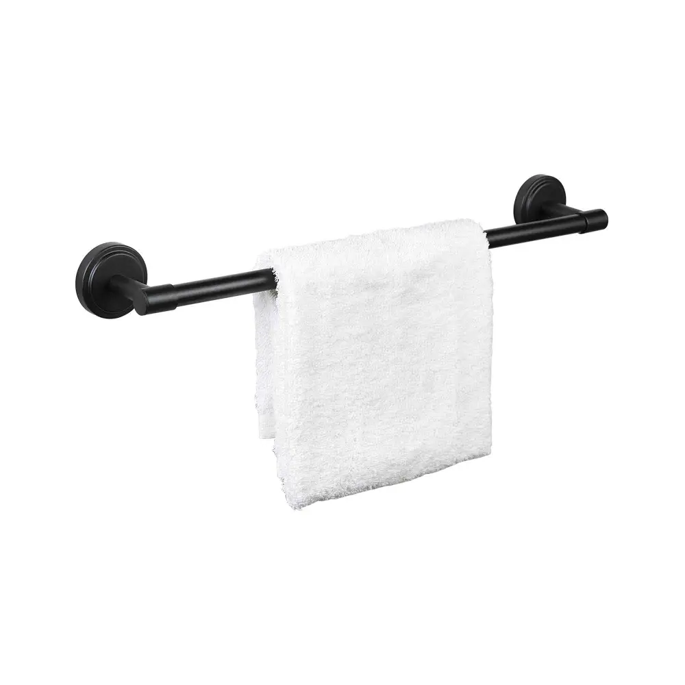 Wall-Mounted Matte Black Towel Holder, 18"