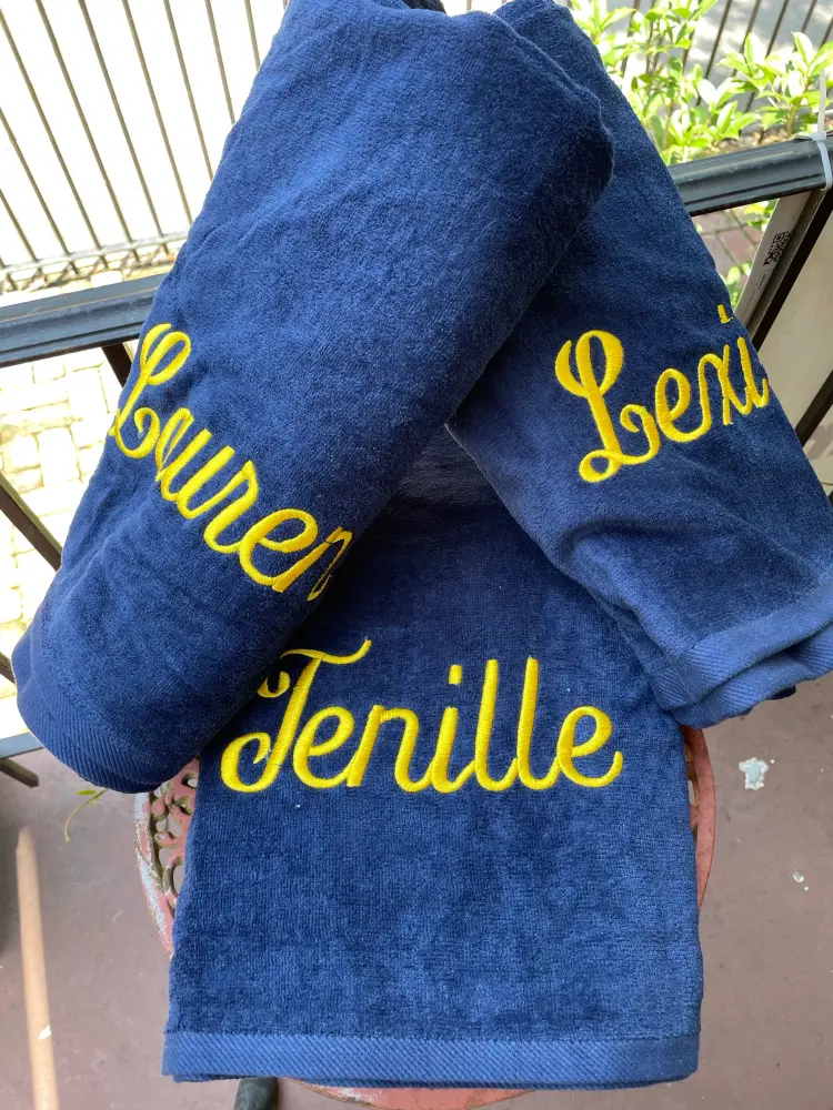 MONOGRAM BEACH TOWEL 3" NAME or INITIALS | Ultra Soft & Plush