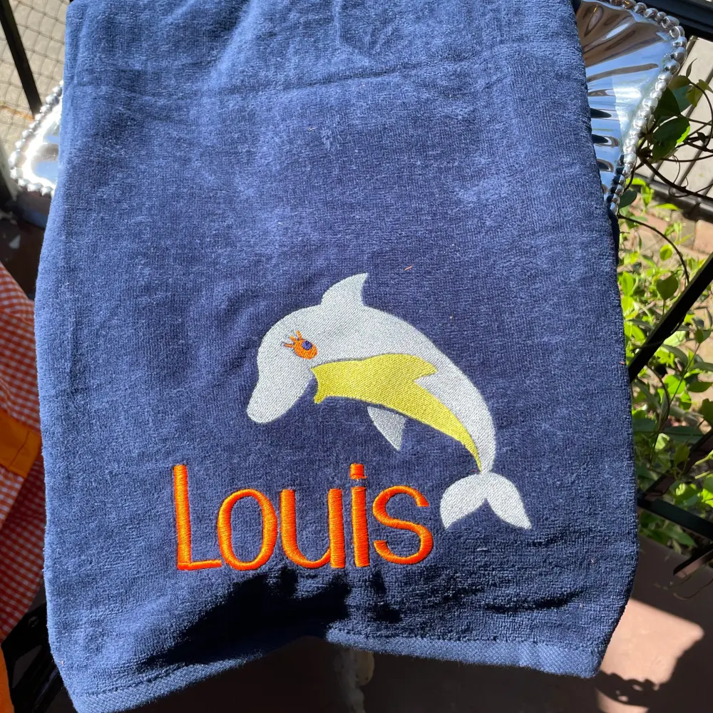 Quick-Dry Microfiber MONOGRAM BEACH TOWEL DOLPHIN & NAME