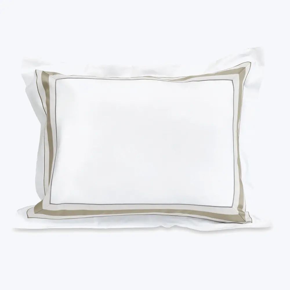 Decorative Sham Dimora Duvet & Shams, White/Khaki