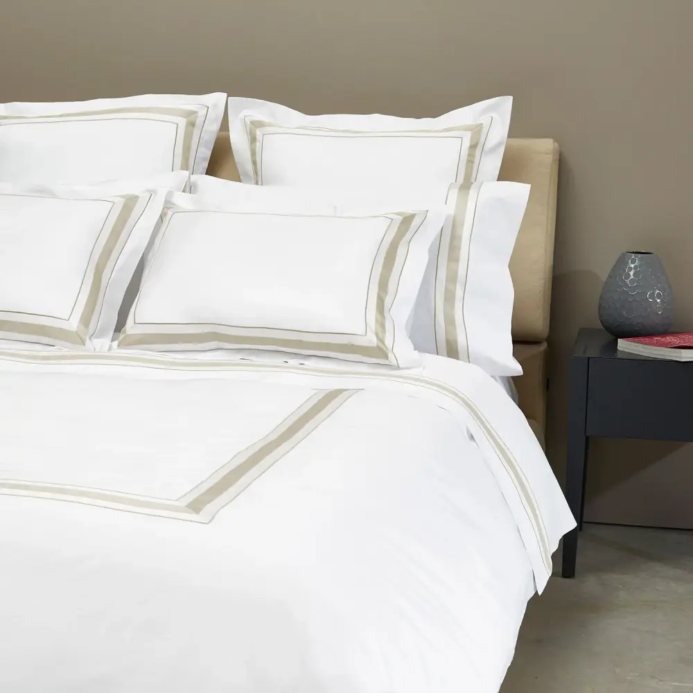 Decorative Sham Dimora Duvet & Shams, White/Khaki