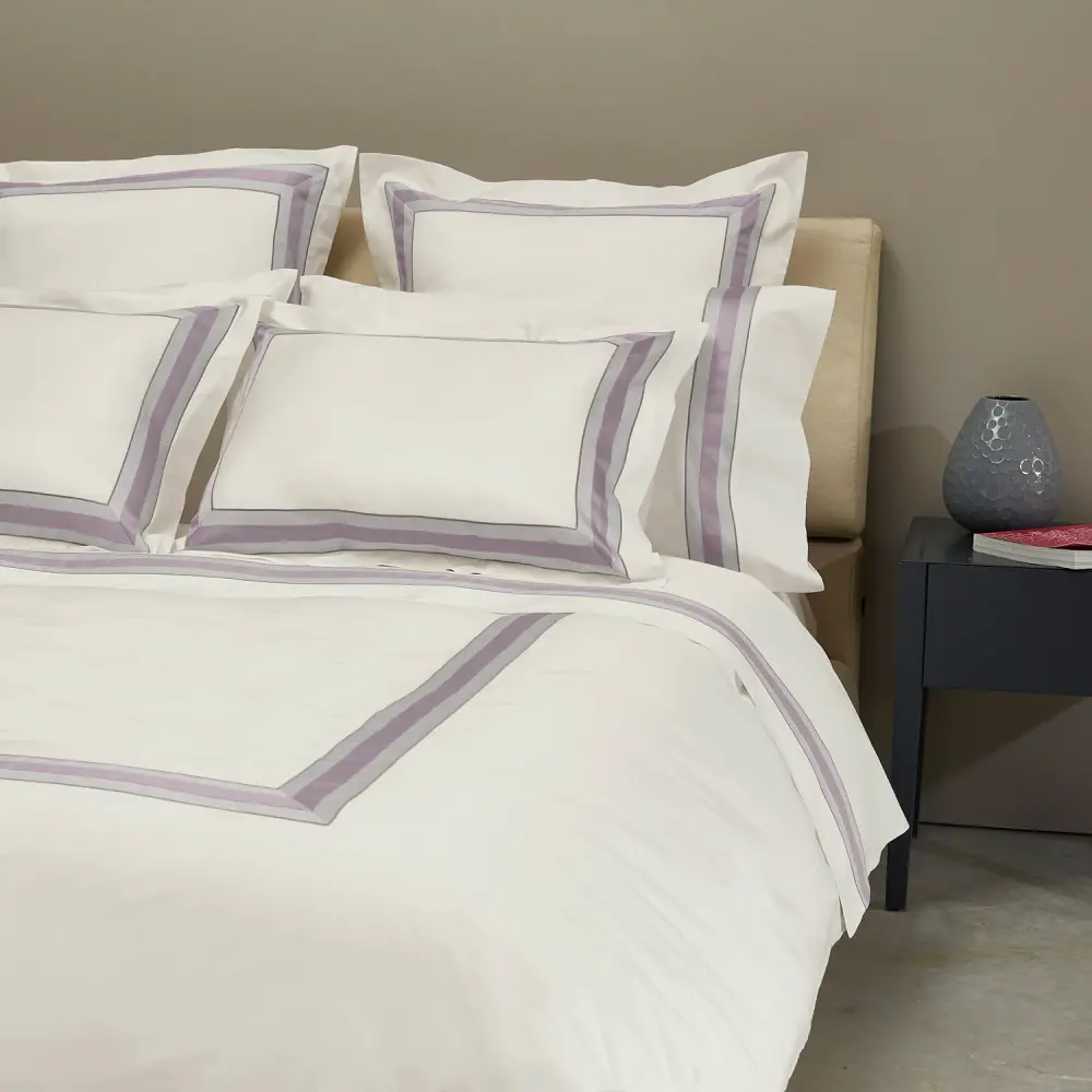 Dimora Duvet & Shams, Ivory/Thistle White Polyester