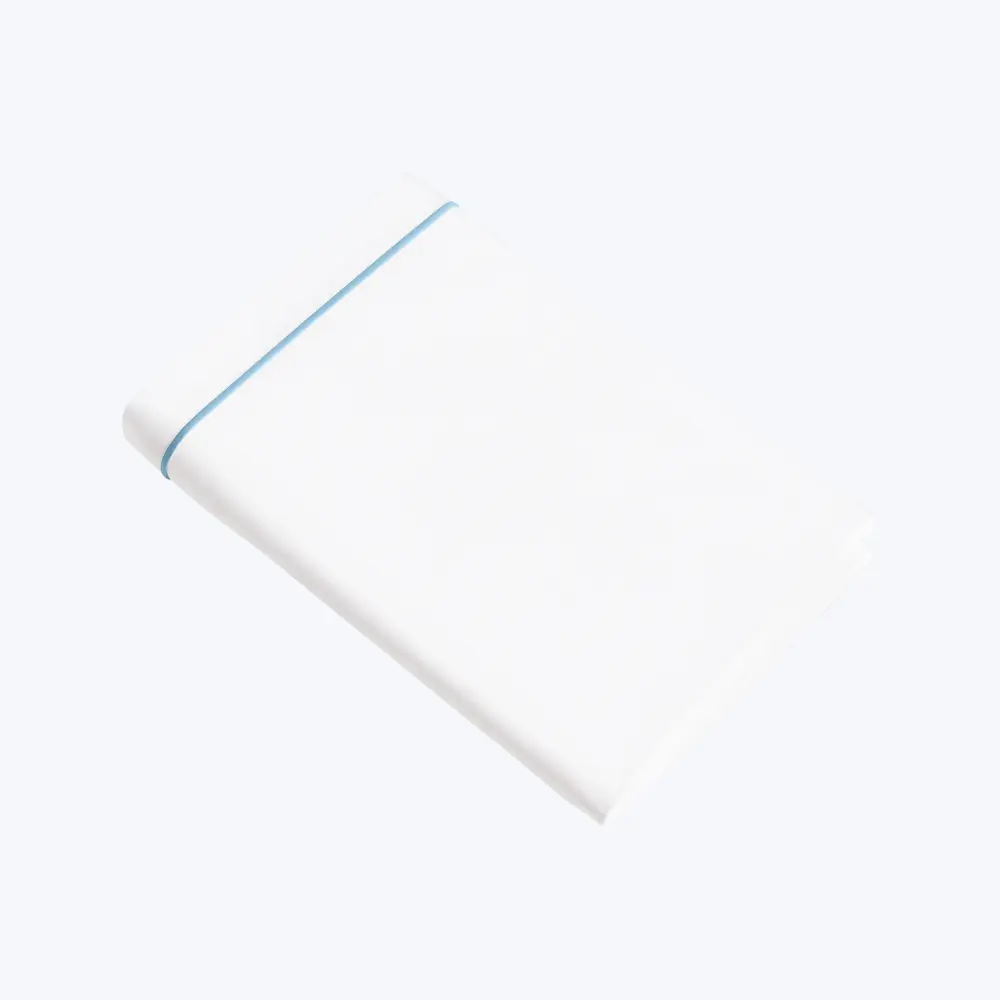Luce Duvet & Sham, White/Cerulean Sapphire