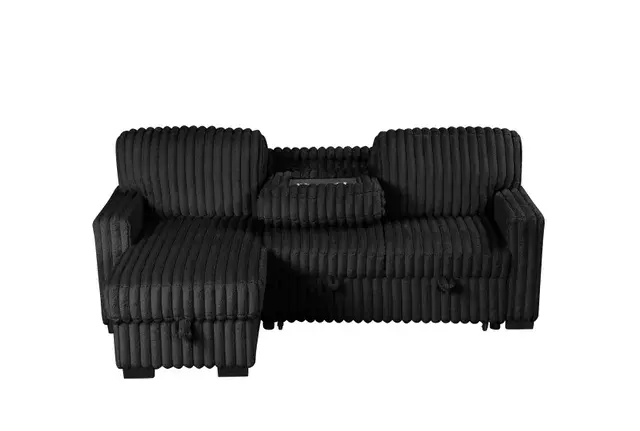 Poland Black Reversible Sectional Pull-Out Bed