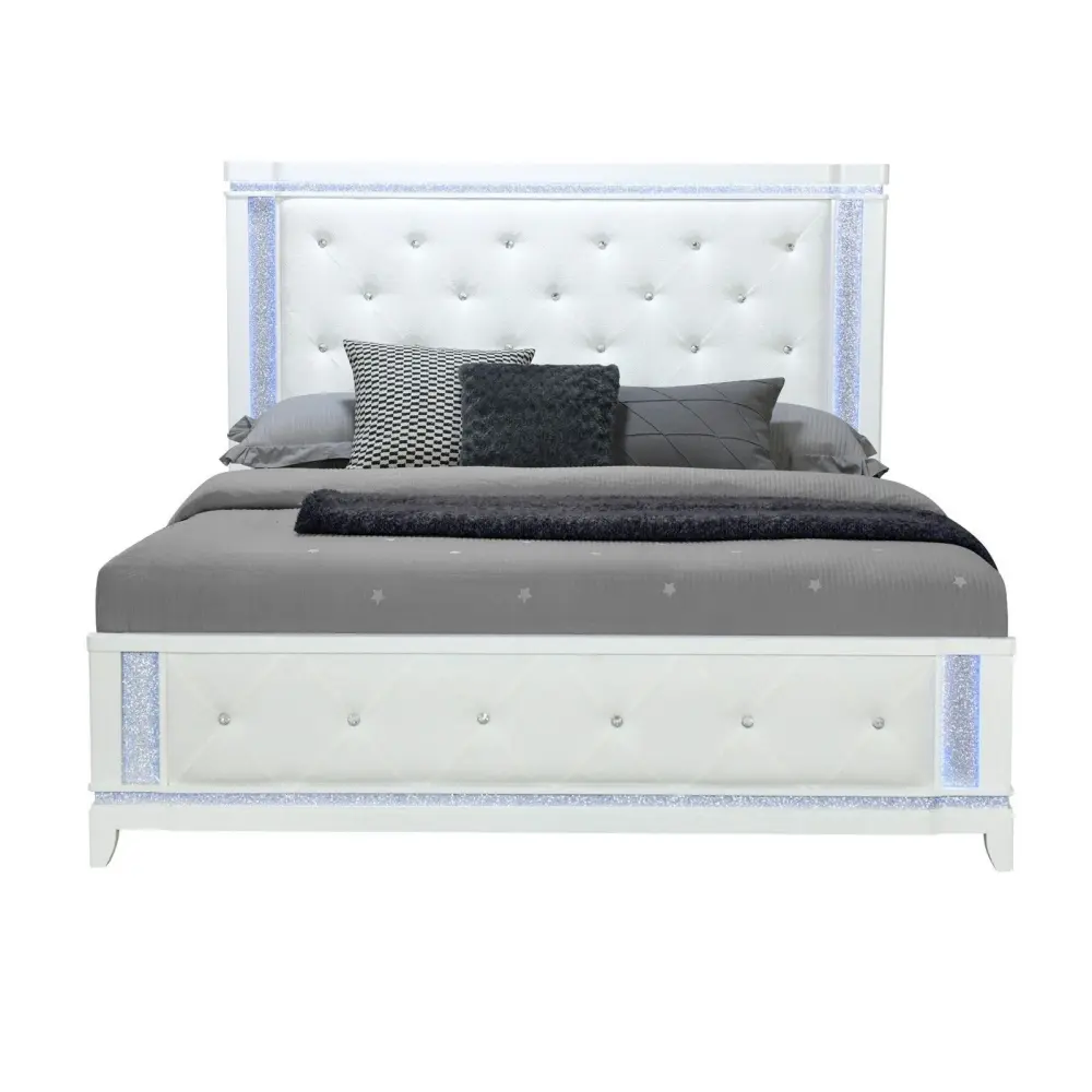 Adalid - Contemporary Bed LED Lights Zipper Closure