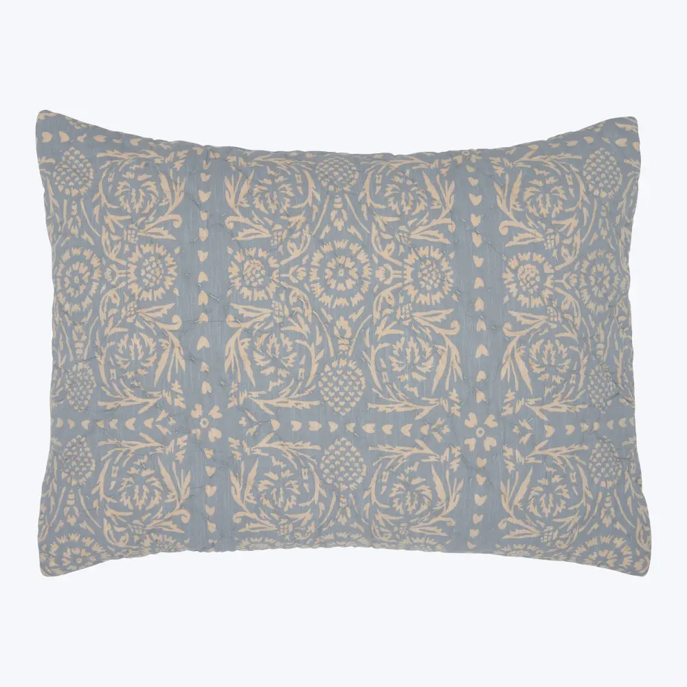 Raasia Woven Quilted Sham Navy Blue Stripe