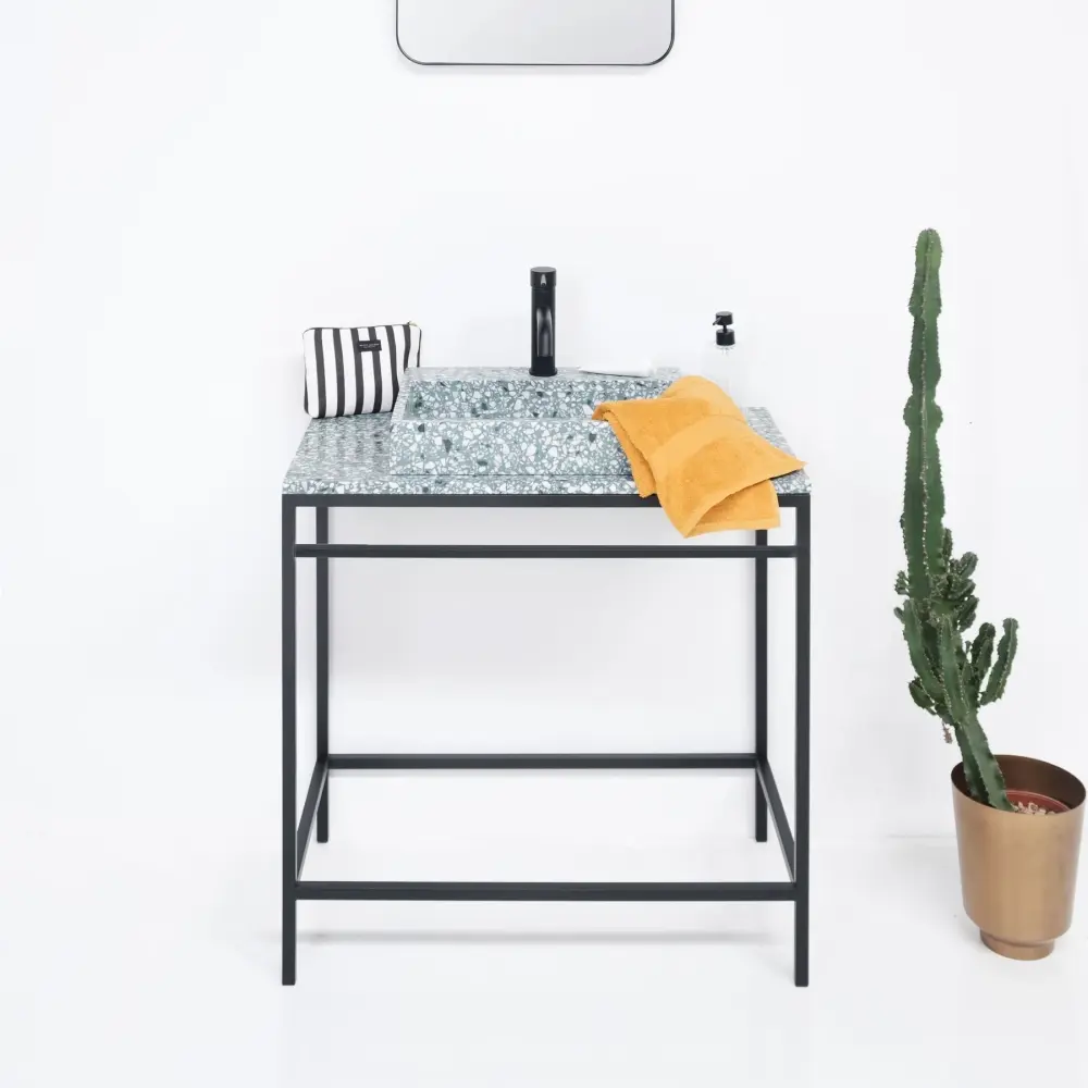 Canopy Bed Frame Bathroom Furniture - Black Alloy - Jules - 80 cm