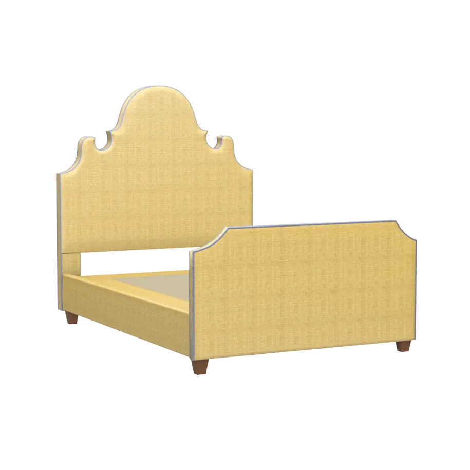 Charleston Platform Bed Footboard - Real Raffia
