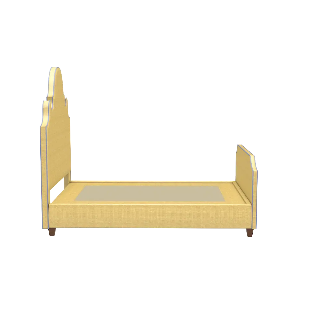 Charleston Platform Bed Footboard - Real Raffia