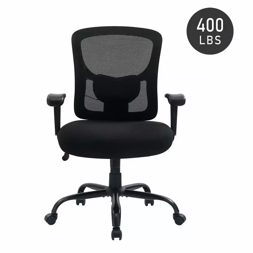 Bigroof Big & Tall Ergonomic Office Chair 400lbs - Mesh Computer Chair Adjustable Lumbar Support - Black
