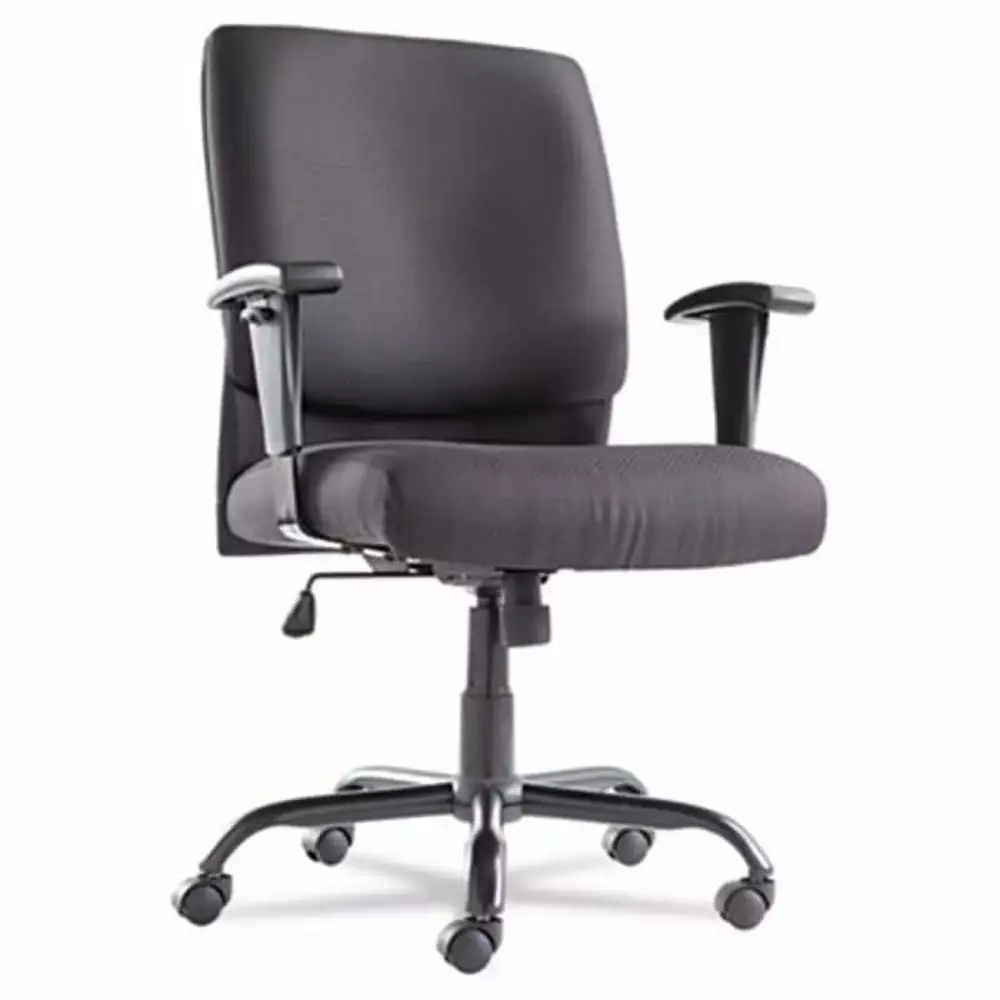 Big & Tall Mid-Back Swivel-Tilt Chair Fabric Black D2D Technologies