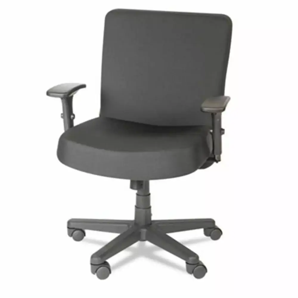 XL Series Big & Tall Mid-Back Task Chair Black - Ergonomic Office Chair Heavy Duty Use Living Quarters