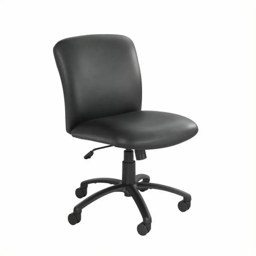 UrbanPro Uber Big and Tall Mid Back Armless Task Office Chair Black Vinyl