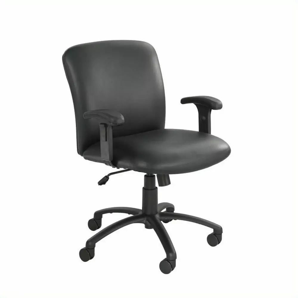 UrbanPro Uber Big and Tall Mid Back Armless Task Office Chair Black Vinyl