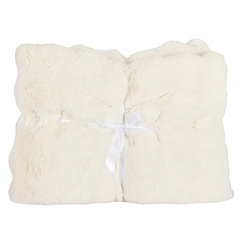 Nassim Furry Blanket - Alabaster