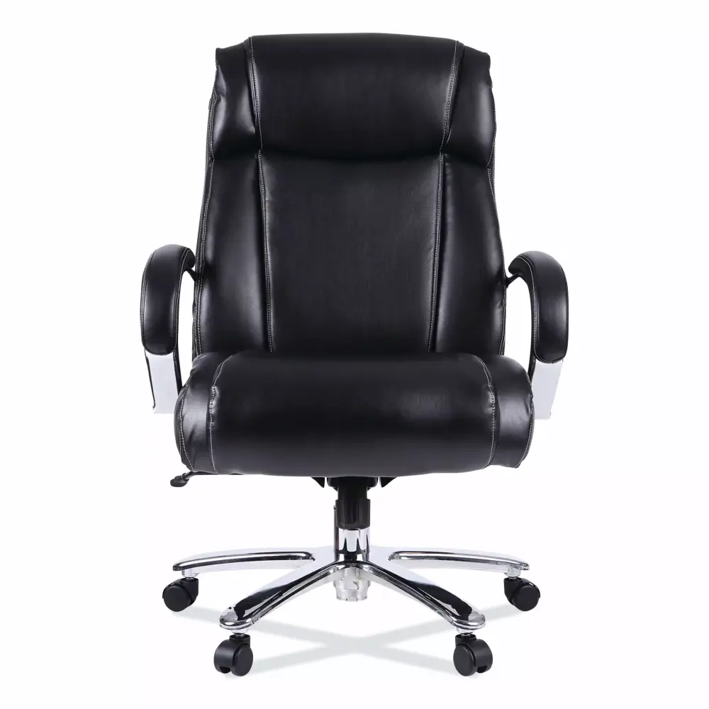 Alera Maxxis Series Big Tall Bonded Leather Chair Black Seat Chrome Base