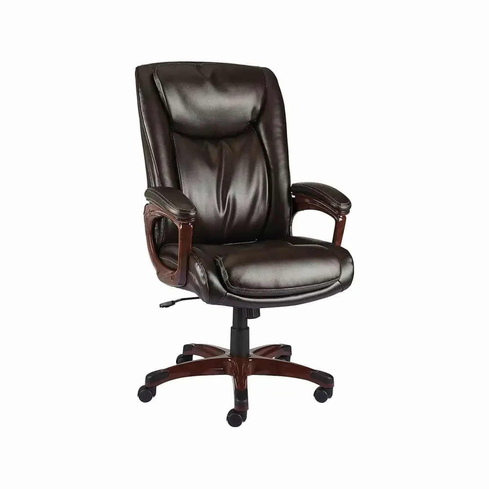 Staples Westcliffe Bonded Leather Computer and Desk Chair Brown 2 Pack