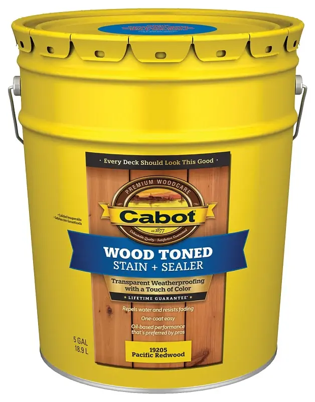 Cabot 19200 Series 140.0019205.008 Deck and Siding Stain, Pacific Redwood, Liquid, 5 gal, Can